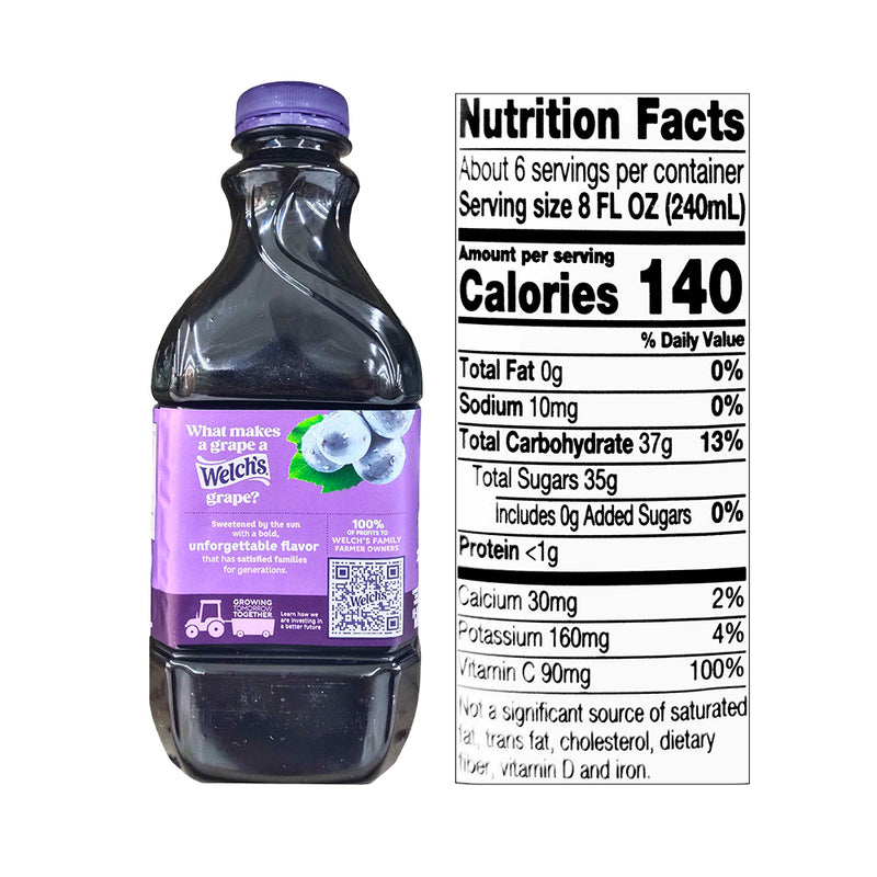 Welch's 100% Grape Juice Purple 1.36L (46oz)