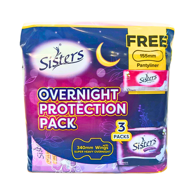 Sisters Cottony Overnight Sanitary Napkin With Wings 4 Pads Promo Pack