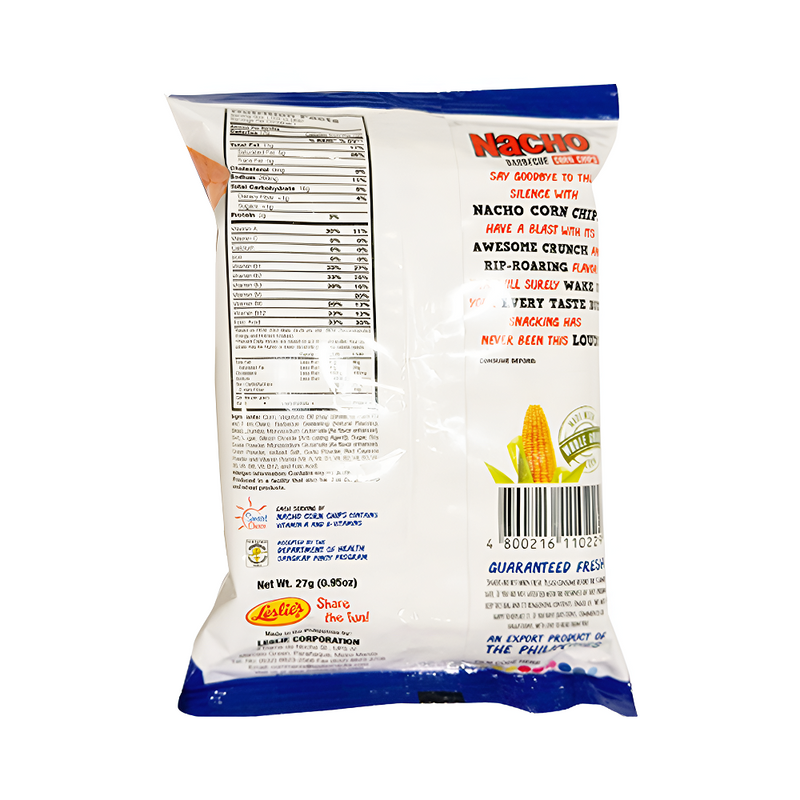 Leslie's Nacho Corn Chips Barbecue 27g