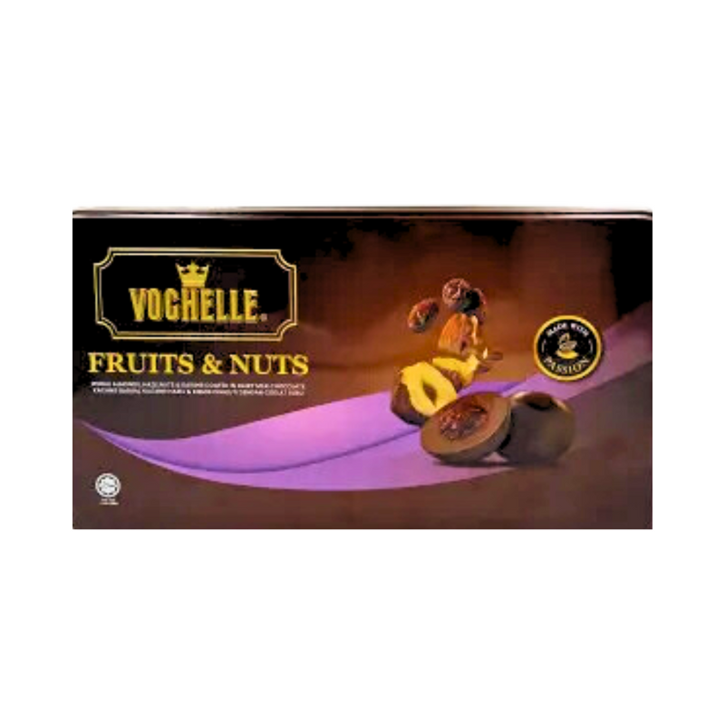 Vochelle Dairy Milk Chocolate Tin Fruit And Nuts 205g