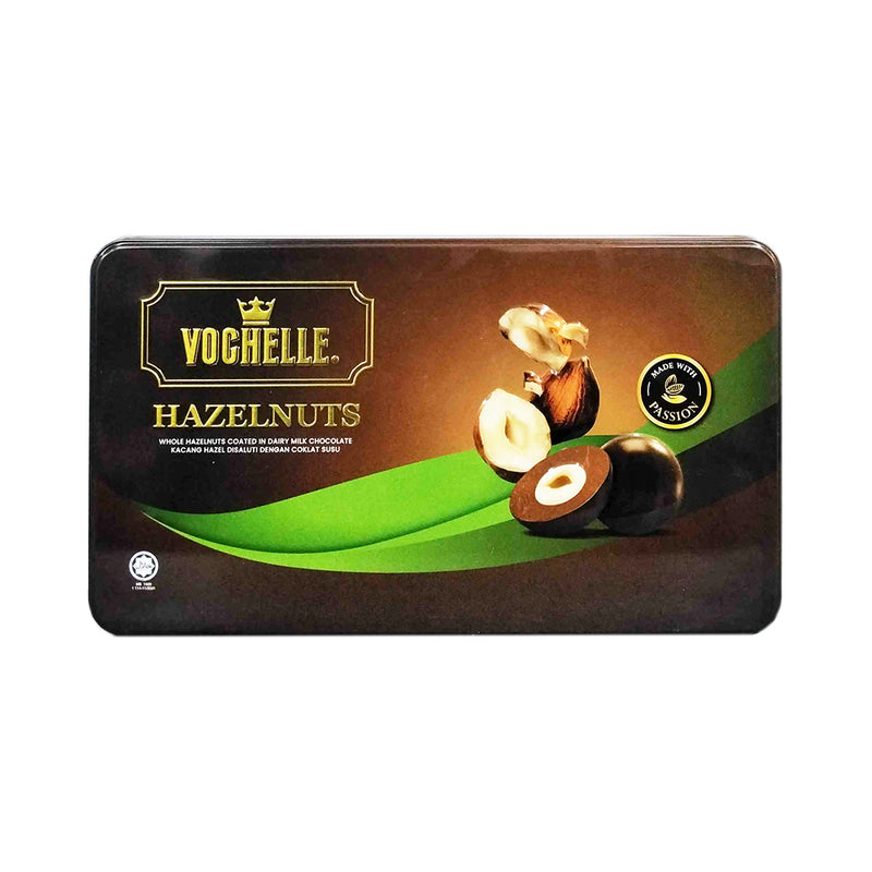 Vochelle Dairy Milk Chocolate Tin Hazelnuts 205g