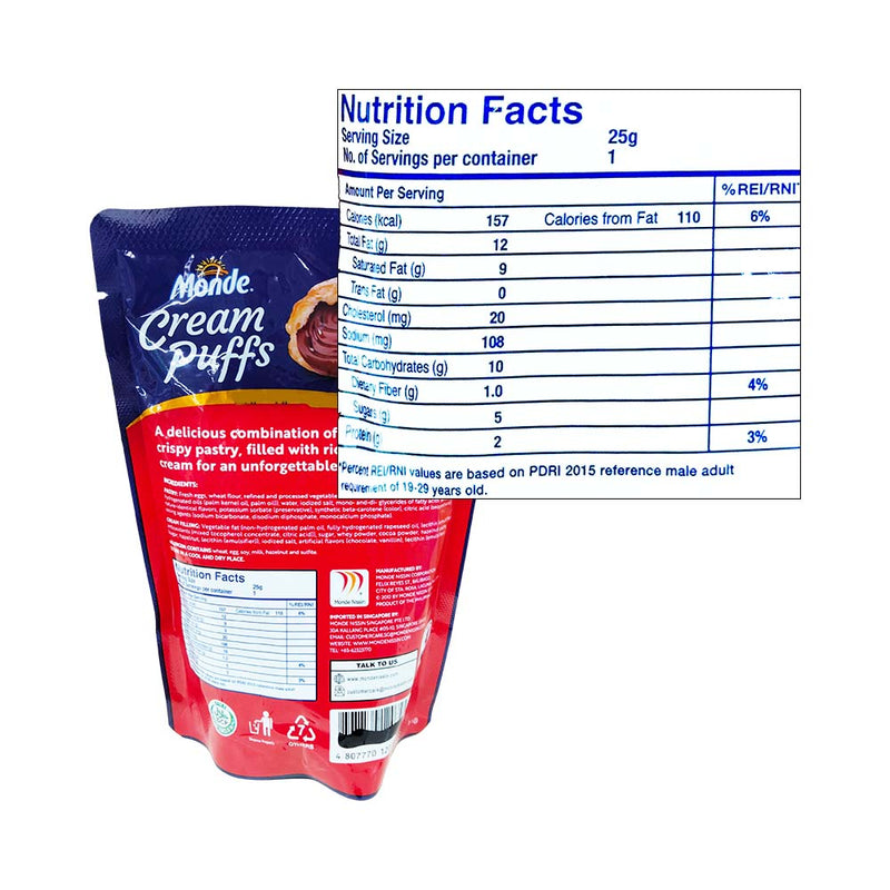 Monde Special Cream Puffs With Chocolate Filling 25g