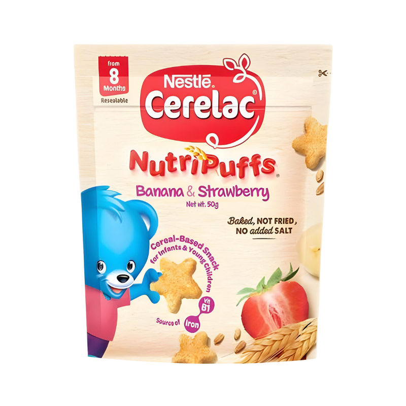 Nestle Cerelac Nutri Puffs Banana And Strawberry 50g