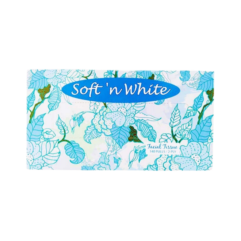 Extra Soft 'N White Facial Box Tissue 2Ply 140 pulls 280sheets