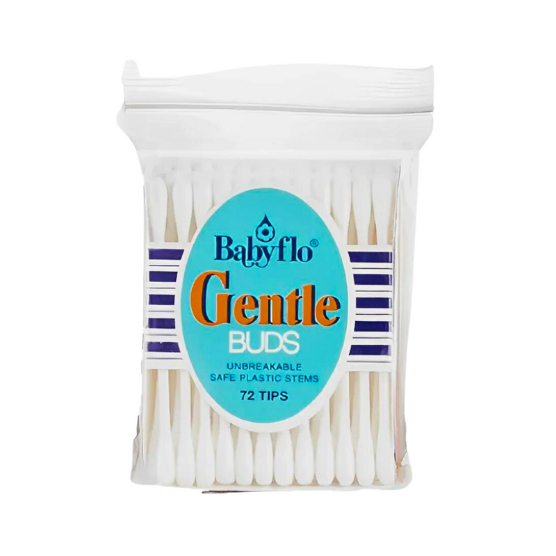 Babyflo Gentle Buds Plastic Stems White 72 Tips