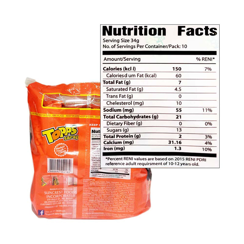 Cupp Keyk Topps Sarap Choco 34g x 10's