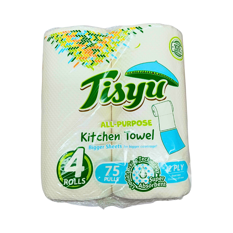 Tisyu All Purpose Kitchen Towel 2Ply 150 Sheets 4 Rolls