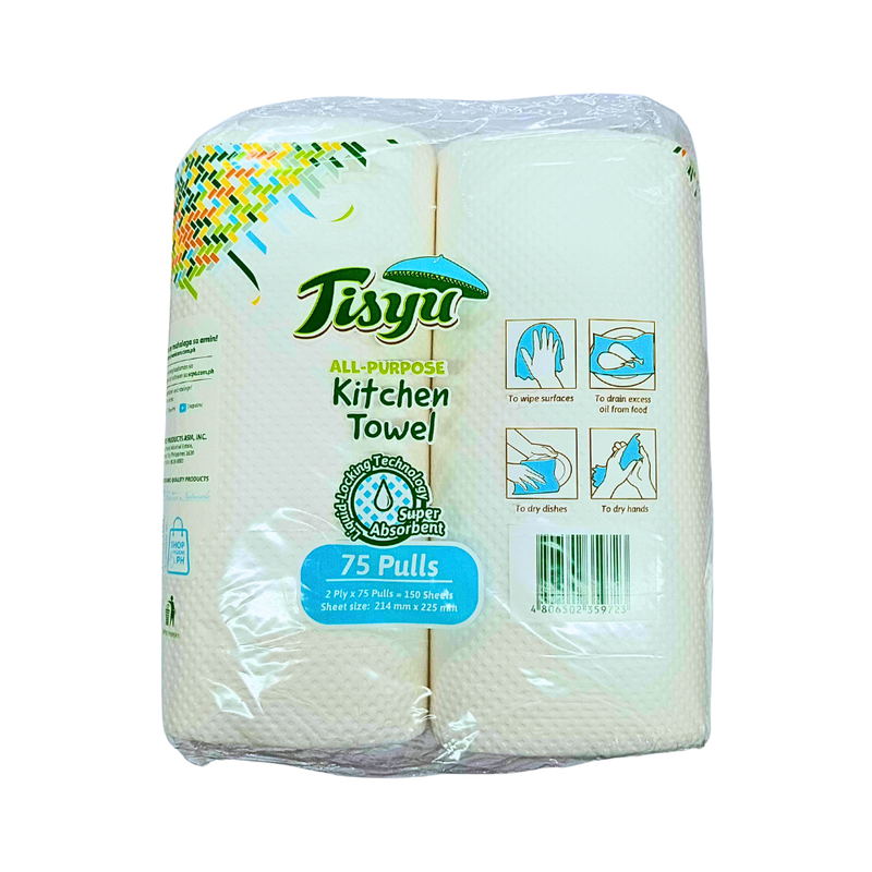 Tisyu All Purpose Kitchen Towel 2Ply 150 Sheets 4 Rolls