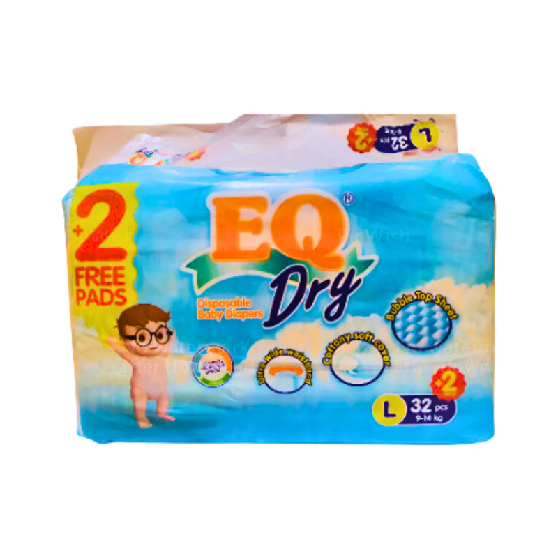 EQ Dry Baby Diaper Econo Pack Large 32's