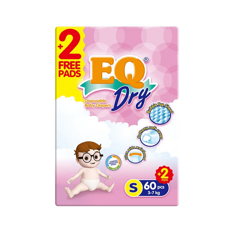EQ Dry Baby Diaper Jumbo Pack Small 60's