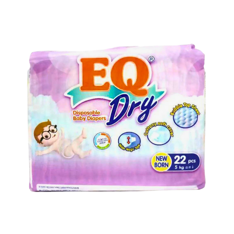 EQ Dry Baby Diaper Travel Pack Newborn 22's