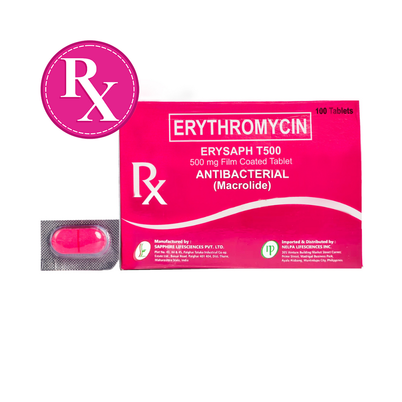 Erysaph T500 Erythromycin 500mg Tablet By 1's