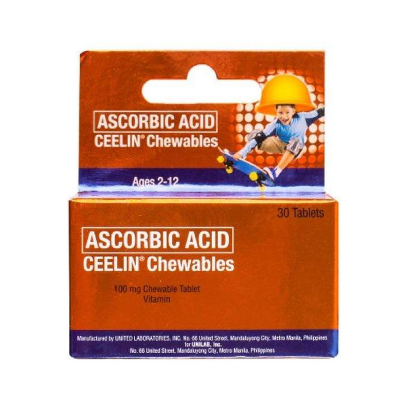 Ceelin Ascorbic Acid Chewable Tablet 100mg x 30's