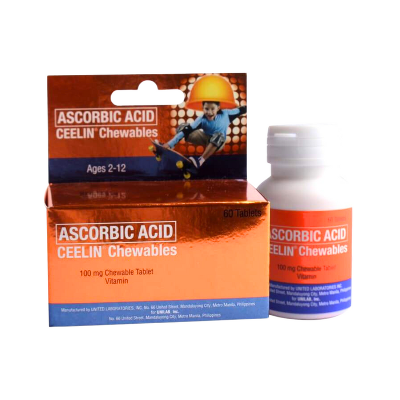 Ceelin Ascorbic Acid Chewable Tablet 100mg x 60's