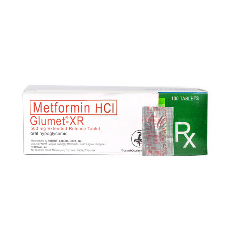 Glumet XR Metformin Hydrochloride 500mg Tablet By 1's