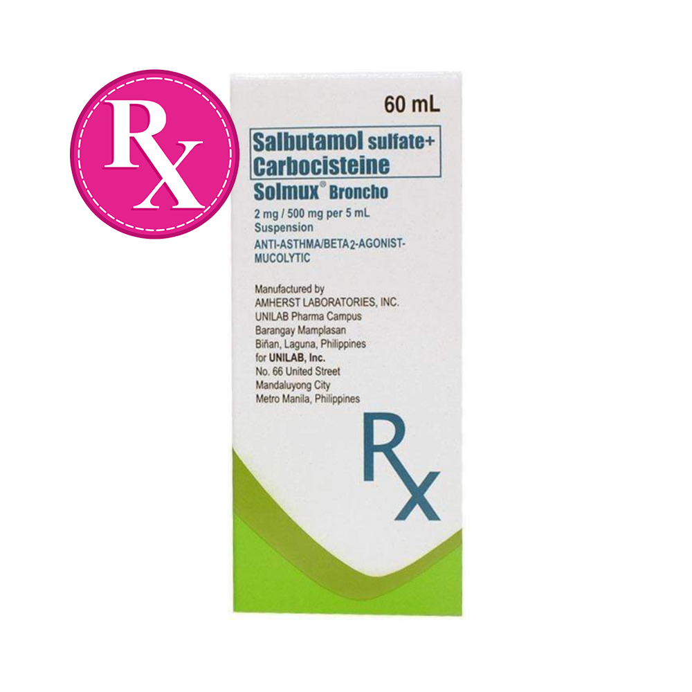 Solmux Broncho 2mg/500mg/5ml Suspension 60ml