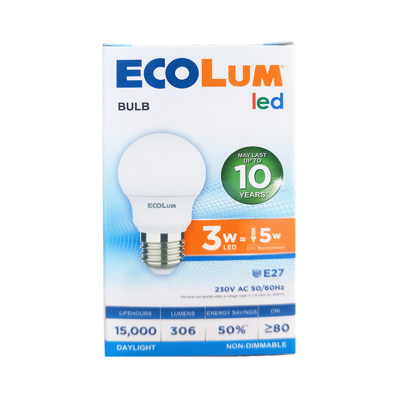 EcoLum LED Bulb 3 Watts Daylight E27