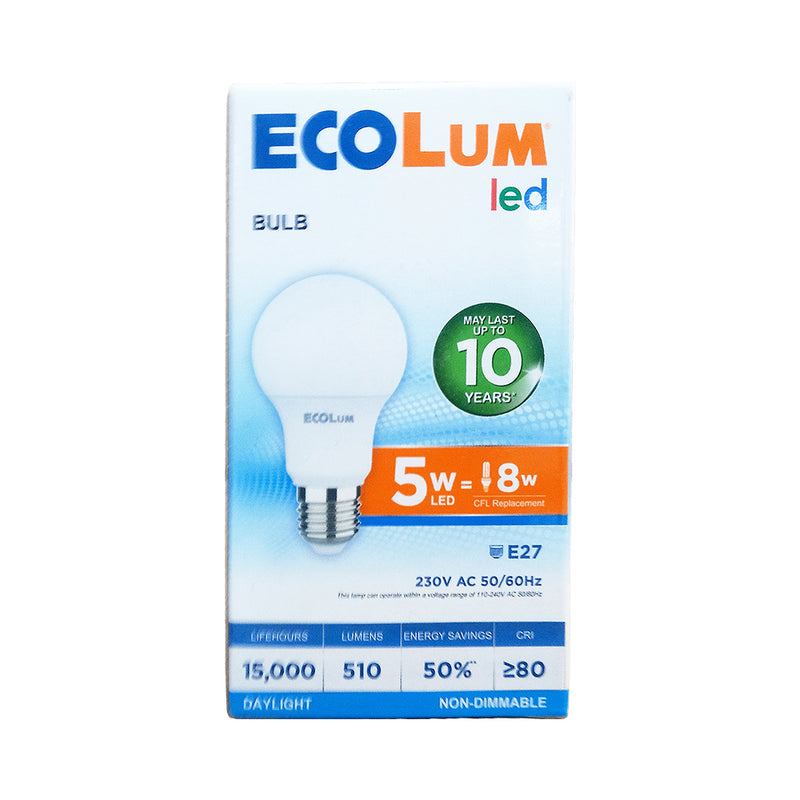 EcoLum LED Bulb 5 Watts Daylight E27