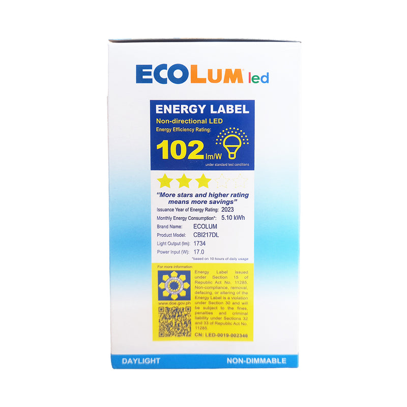 EcoLum LED Bulb 17 Watts Daylight E27