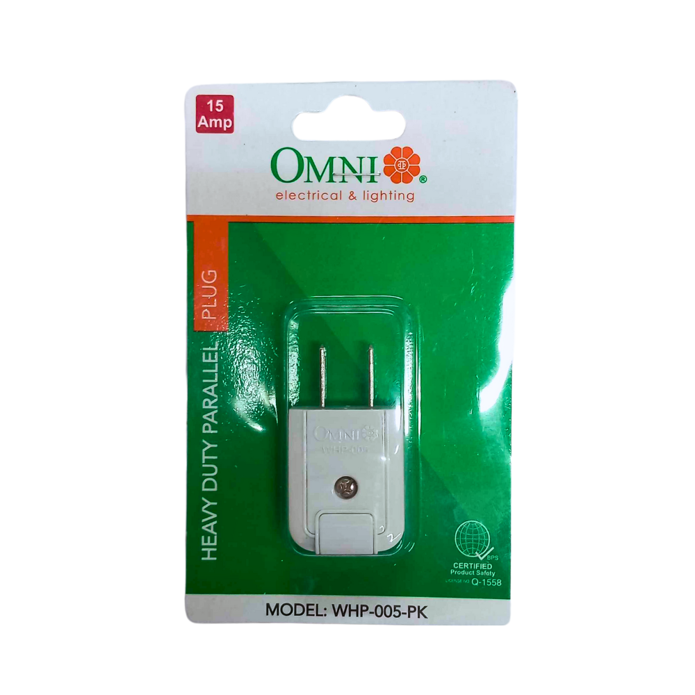 Omni WHP-005-PK Heavy Duty Parallel Plug Blister 15Amp