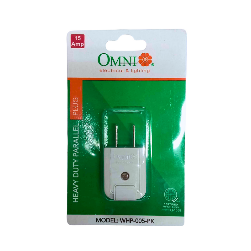 Omni  WHP-005-PK Heavy Duty Parallel Plug Blister 15Amp