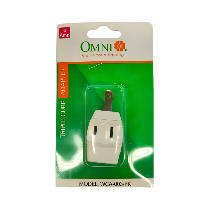 Omni WCA-003 Triple Cube Adaptor Blister 6Amp