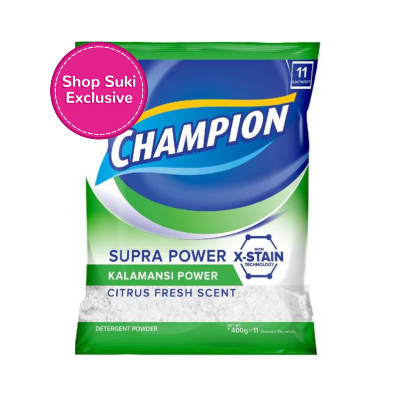 Champion Supra Power Detergent Powder Kalamansi Citrus Fresh Scent 400g