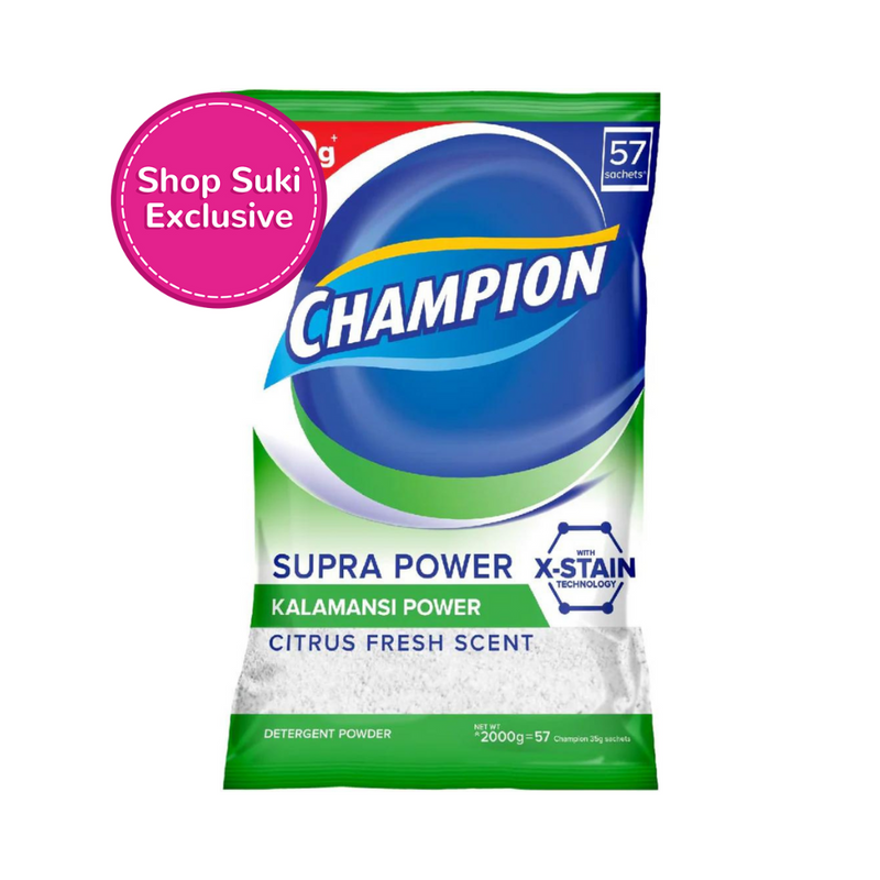 Champion Supra Power Detergent Powder Kalamansi Citrus Fresh Scent 2kg