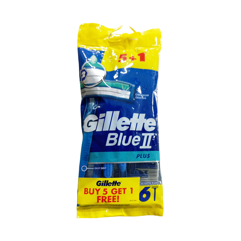 Gillette Blue ll Plus Razor 5's + 1