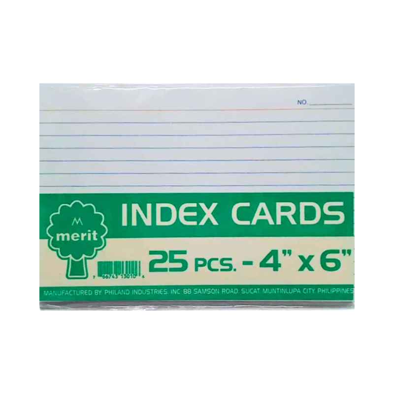 Index Card 4in x 6in 25's