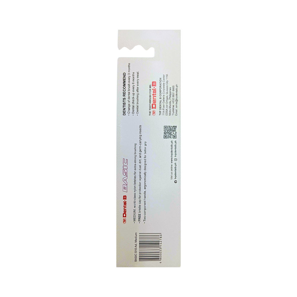 Dental B Basic Toothbrush Sure Adult Medium Toothbrush