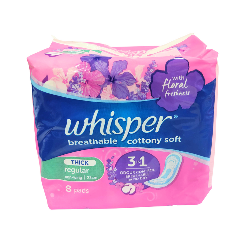Whisper Regular Flow Cottony Clean Non Wings 8 Pads