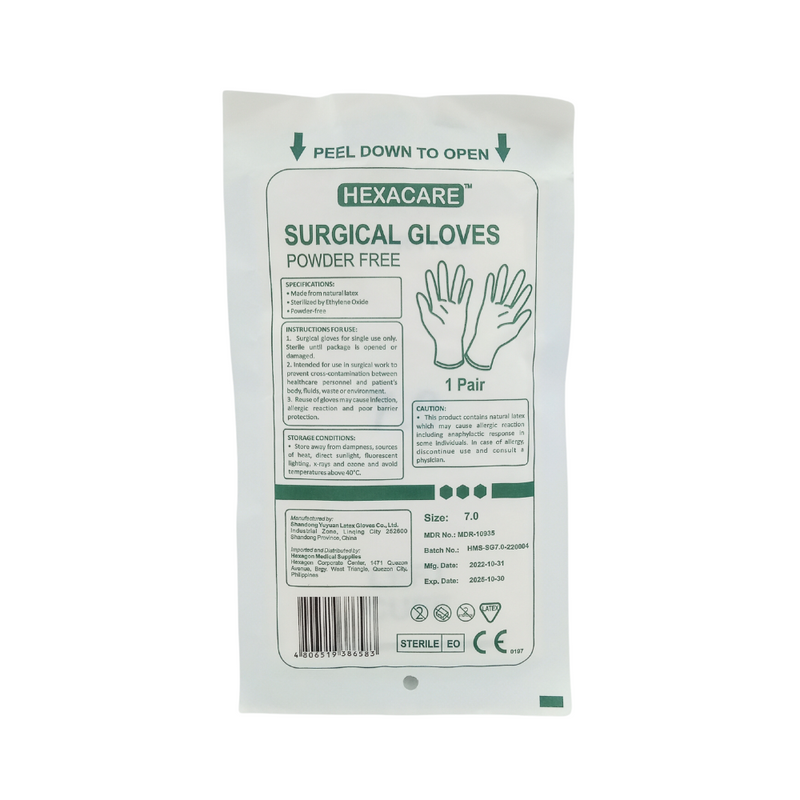 Hexacare Surgical Gloves Powder Free 7