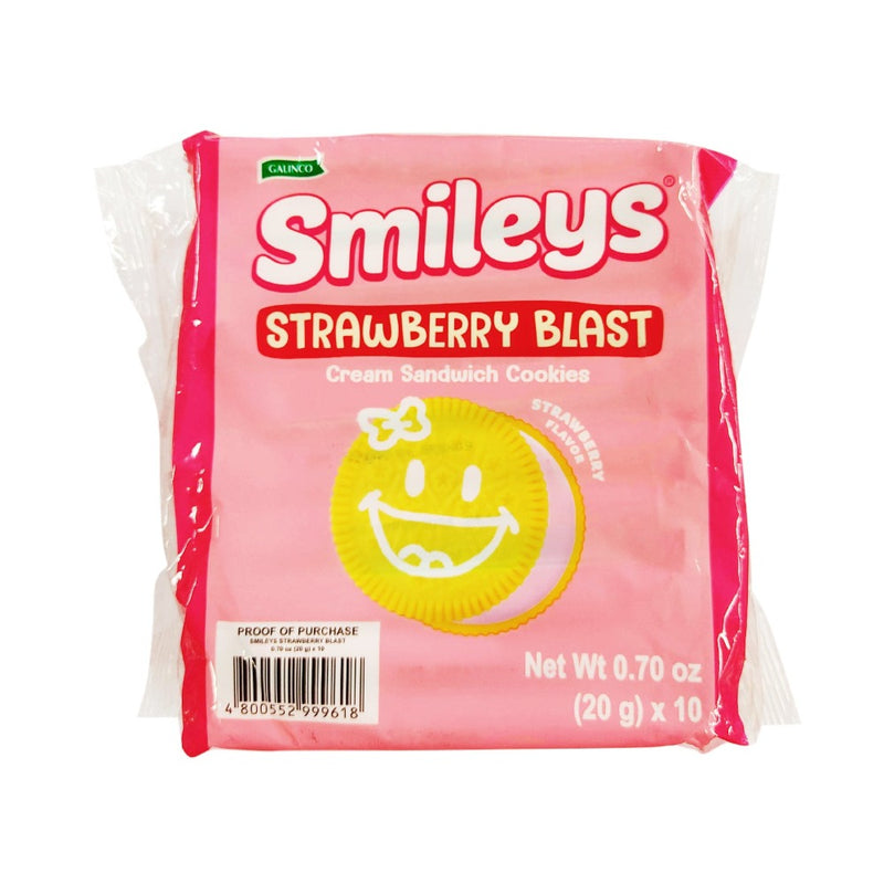 Smileys Strawberry Blast Cream Sandwich Cookies 20g x 10's
