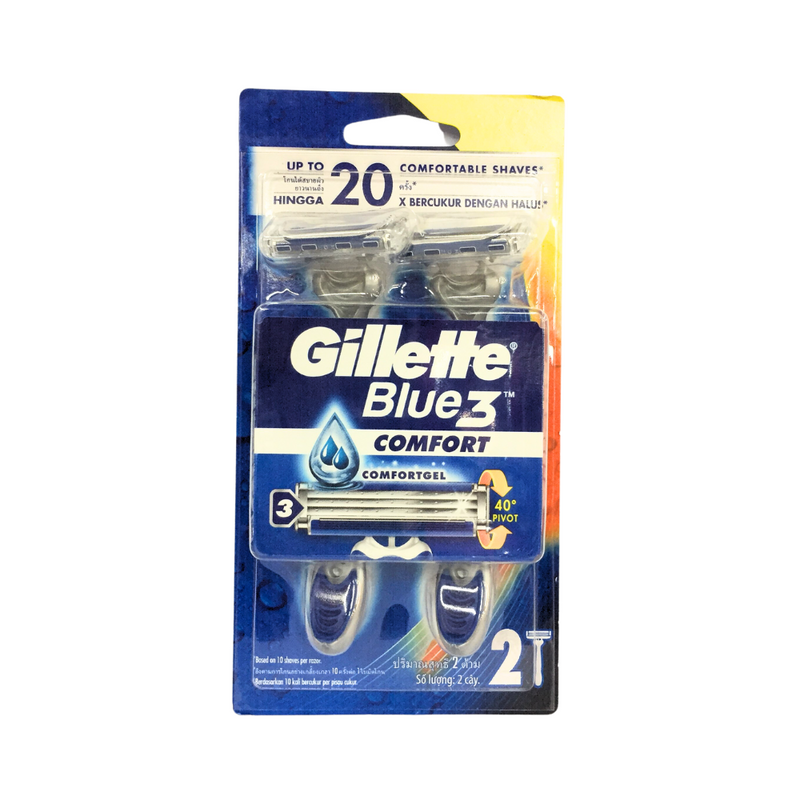 Gillette Blue 3 Comfort Blister Disposable Mens Razor 2's