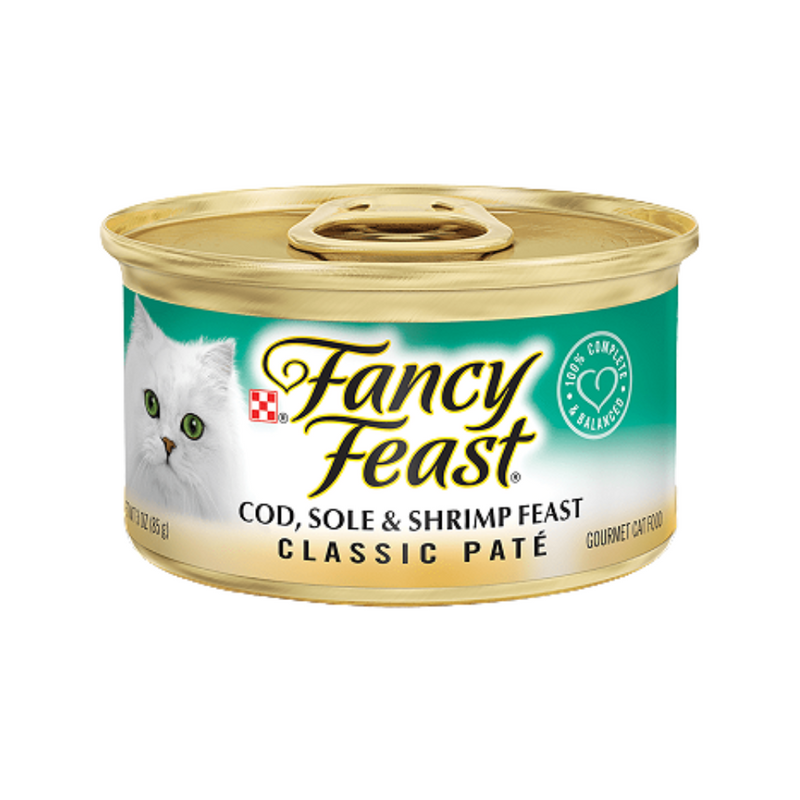 Fancy Feast Cat Food Classic Cod, Sole and Shrimp 85g (3oz)
