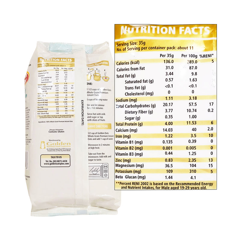 Golden Whole Grain Oats 400g