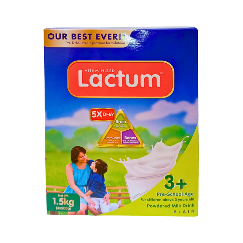 Lactum 3+ Powdered Milk Drink Plain 1.5kg