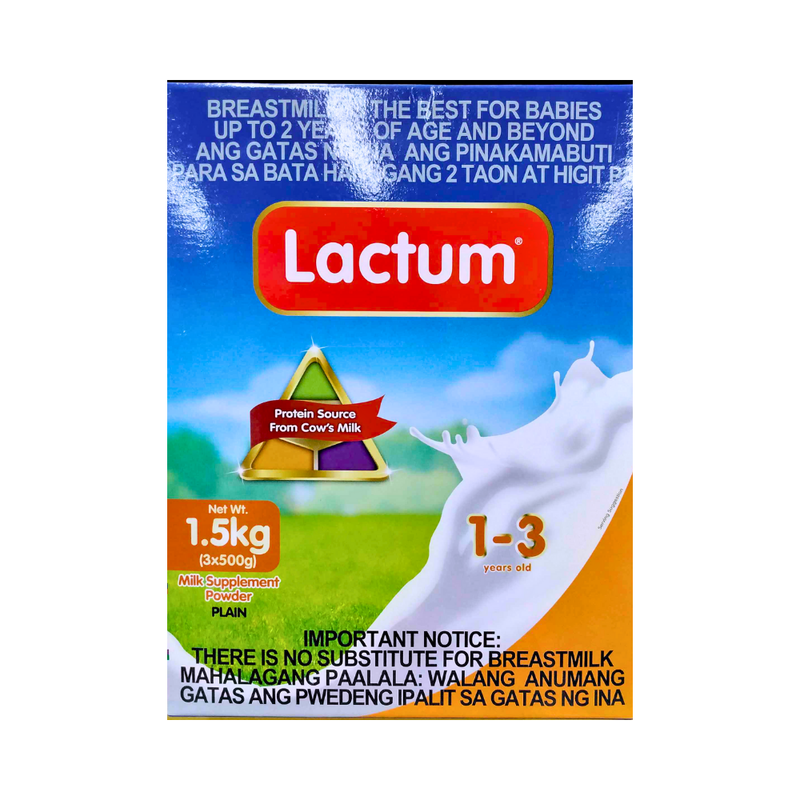 Lactum 1-3yrs Old Milk Supplement Powder Plain 1.5kg