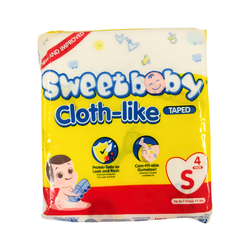 Sweet Baby Cloth-Like Taped Diapers Small 4 Pads