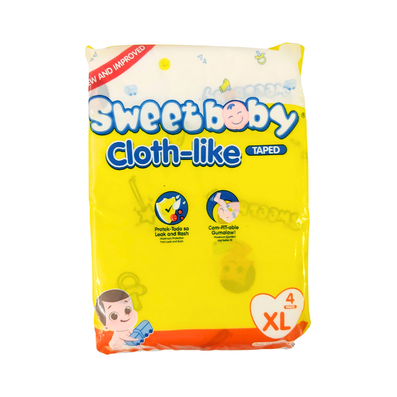 Sweet Baby Cloth-Like Taped Diapers XL 4 Pads
