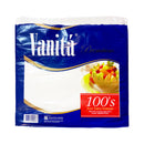 Vanita Flat Table Napkin Flat 1 Ply 100 Sheets