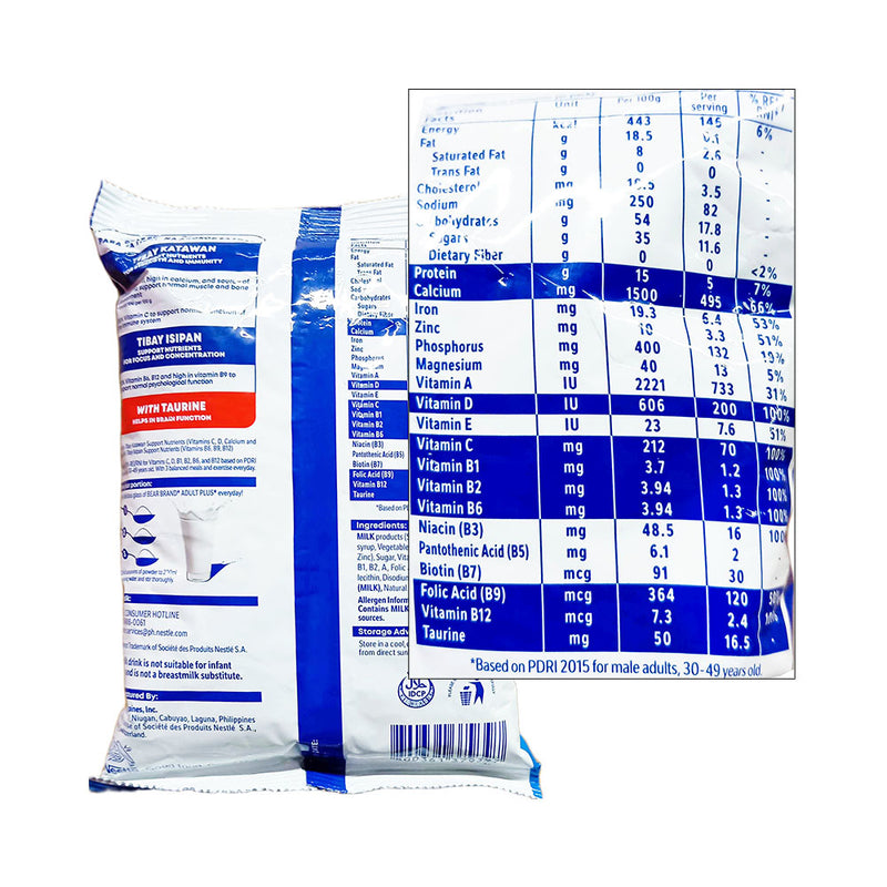 Bear Brand Adult Plus Powdered Milk Drink 200g