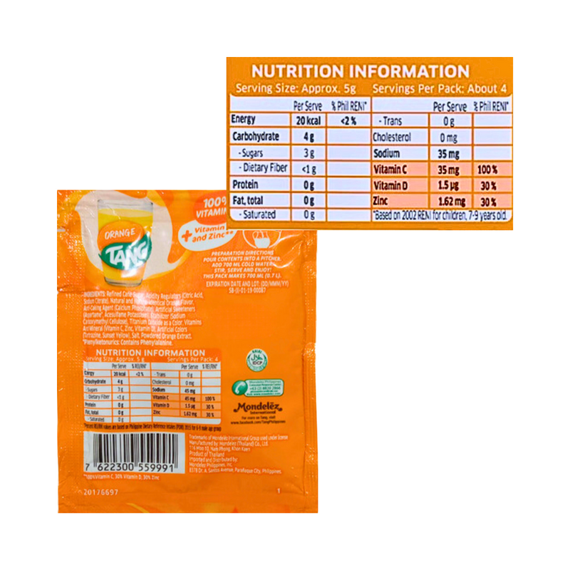 Tang Powdered Juice Orange 19g