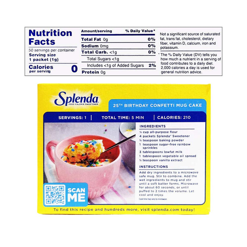 Splenda Zero Calorie Sweetener 50's