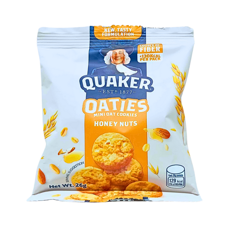 Quaker Oaties Mini Oat Cookies Honey Nuts 26g