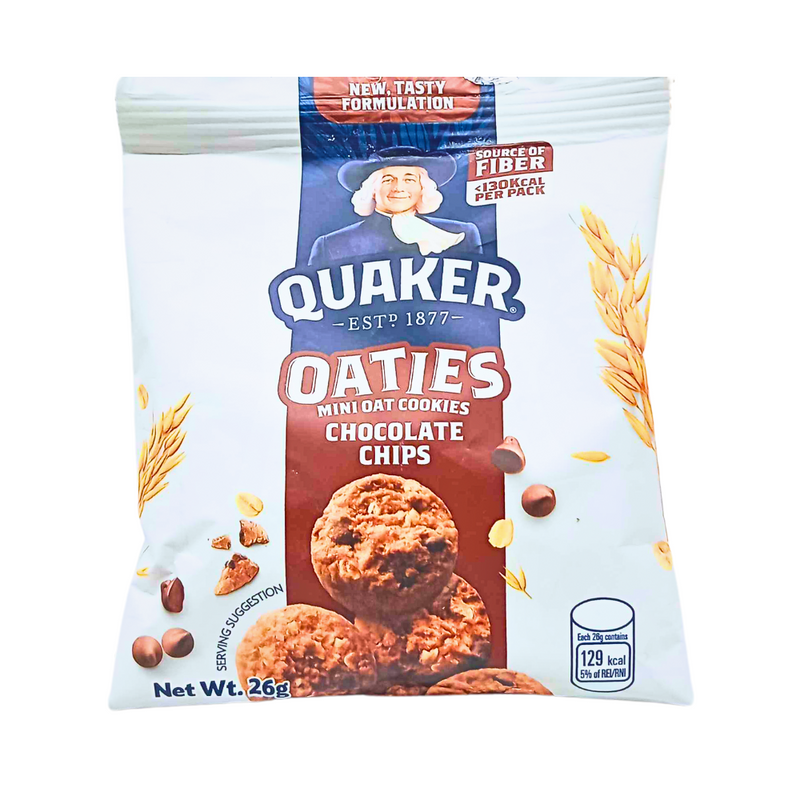 Quaker Oaties Mini Oat Cookies Chocolate Chips 26g