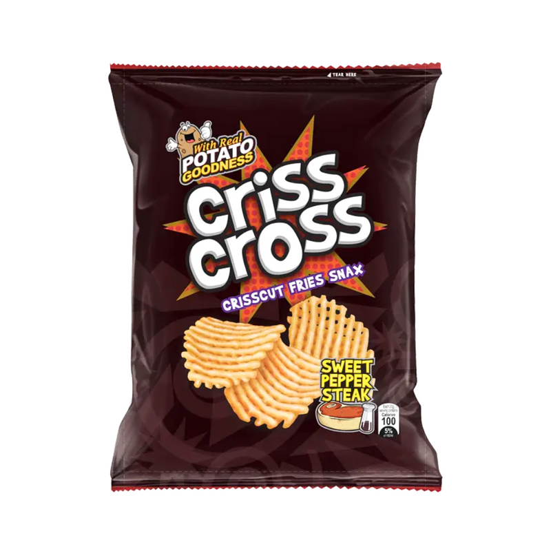 Criss Cross Crisscut Fries Snax Cheesy Sour Cream And Onion 21g