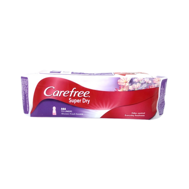 Carefree Super Dry Pantyliner Shower Fresh Scent Flat 15's