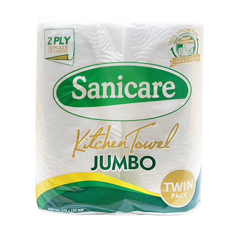 Sanicare Kitchen Towel 2Ply 70 Pulls Jumbo Twin Pack